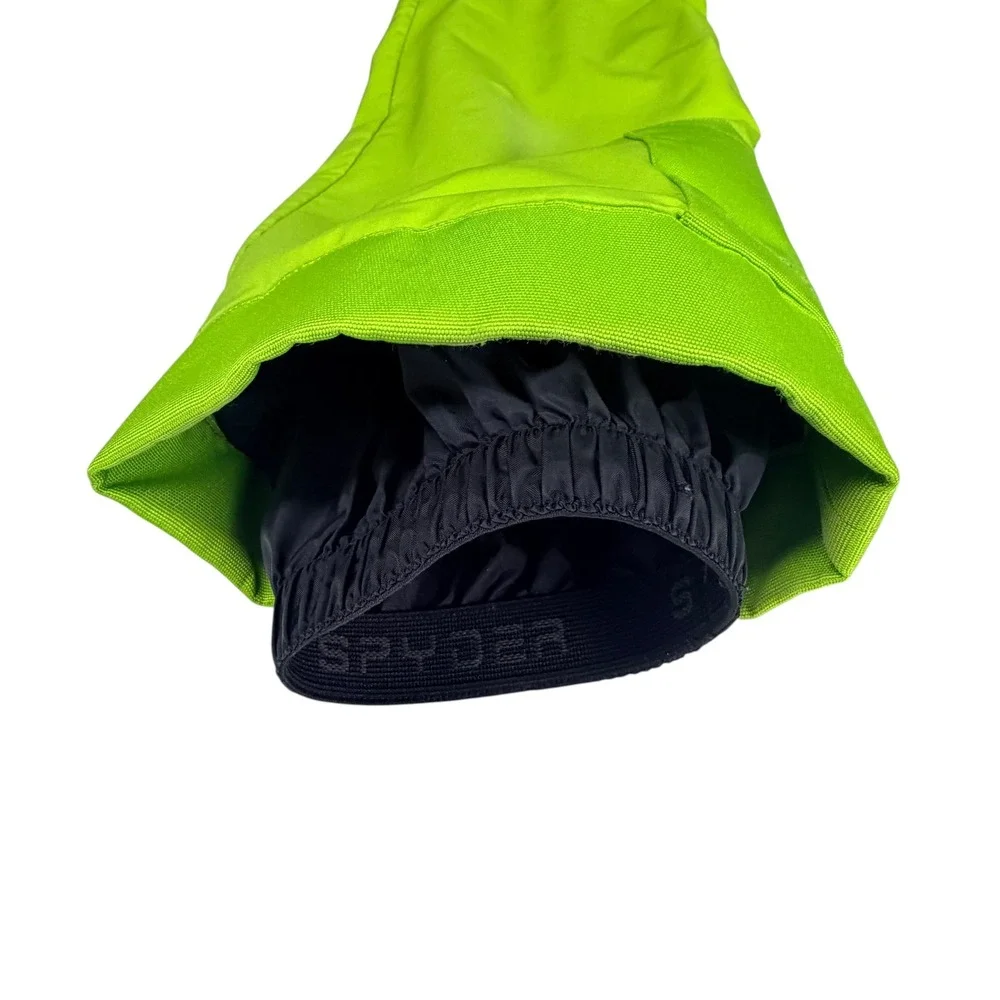 Spyder Kids Ski Snow Pants Bib Suspenders Neon Green Insulated Winter Size 8
